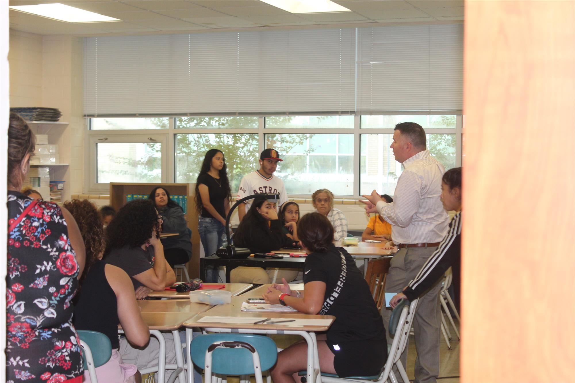 Mr Bejko explaining his class